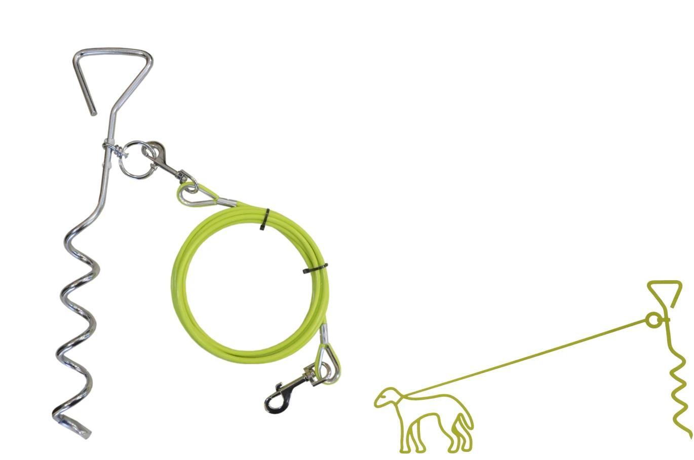 Dog Tie-Out Cable Spiral Stake – 5m