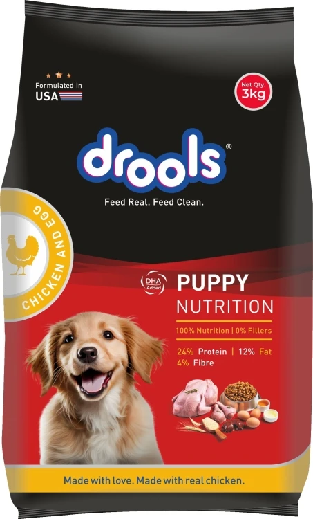 Drools Chicken and Egg Puppy Dog Food - 3kg