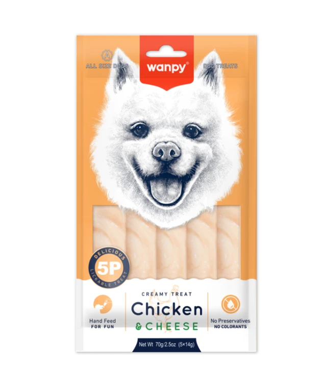 Wanpy Creamy Treat - Chicken & Cheese  - /14g*5pc