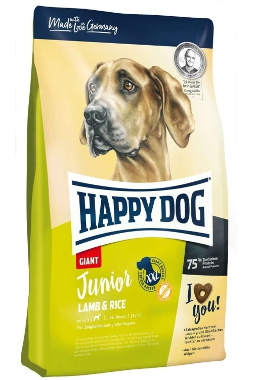 Happy dog giant junior lamp & Rice  - /15kg