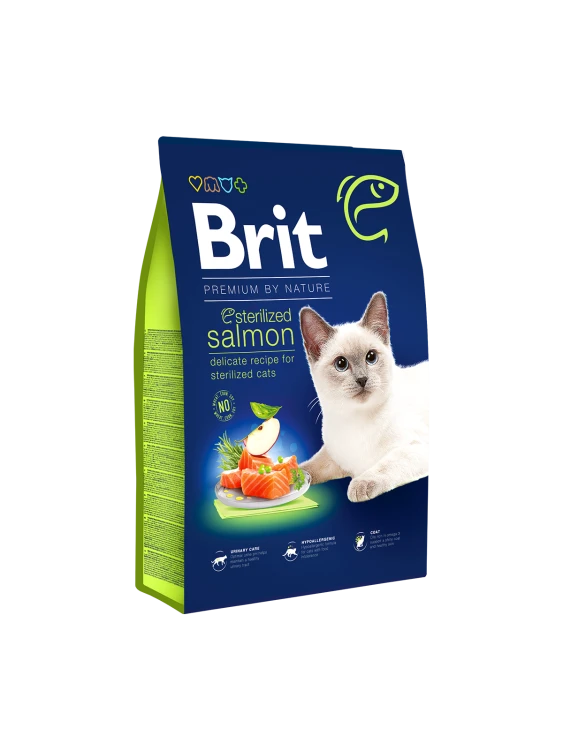 Brit Premium by Nature Cat Sterilized Salmon  - /8kg