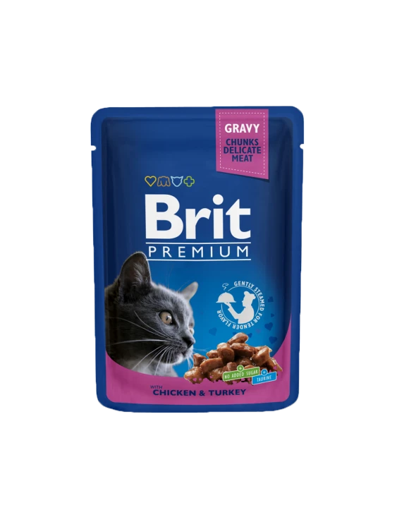 Brit Premium Cat Pouches with Chicken & Turkey  - /100g