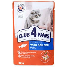 CLUB 4 PAWS PREMIUM " WITH COD FISH IN JELLY " 80G  - /80g