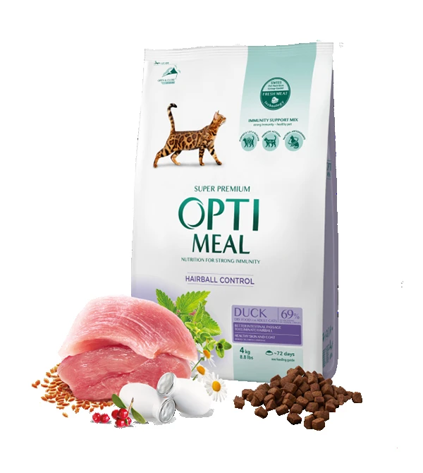 Pet food for adult cats hairball control - DUCK  - /4kg