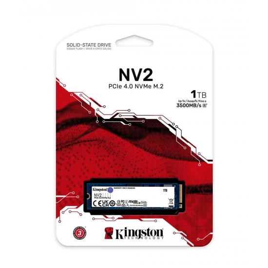 KINGSTON NV2 1TB M.2 2280 NVME PCIE 4.0 SSD داخلي يصل إلى 3500 ميجابايت/ثانية