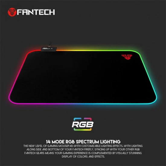 وسادة ماوس FANTECH MPR351S من القماش الناعم بألوان Firefly RGB (35*25 سم*3 مم)