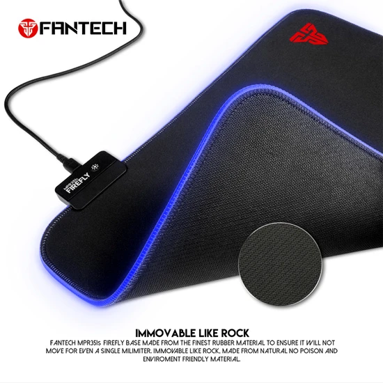وسادة ماوس FANTECH MPR351S من القماش الناعم بألوان Firefly RGB (35*25 سم*3 مم)
