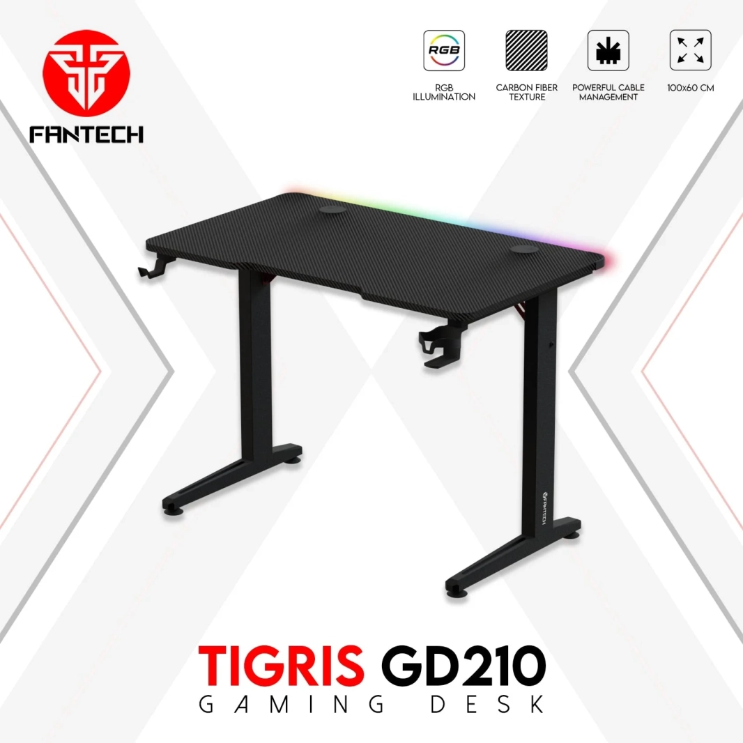 مكتب ألعاب Fantech Tigris GD210 بإضاءة RGB وسطح كبير أنيق ومميز مع إدارة الكابلات