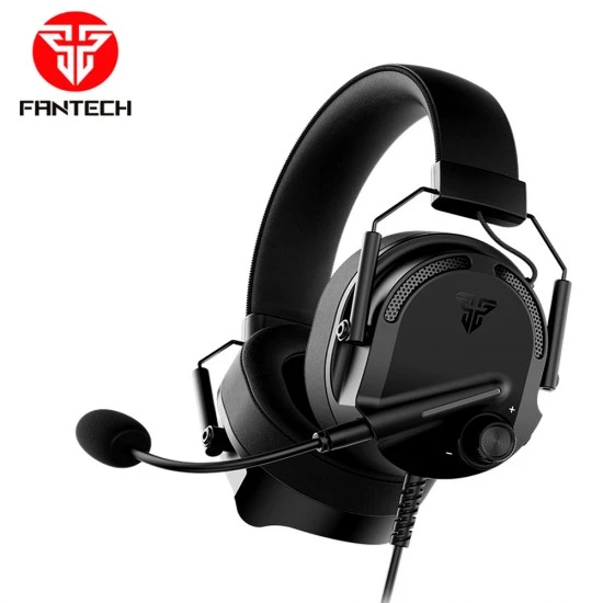 سماعة الألعاب السلكية FANTECH ALTO MH91 50MM DRIVERS VOLUME KNOB DETACHABLE MICROPHONE MULTI-PLATFORM - سوداء