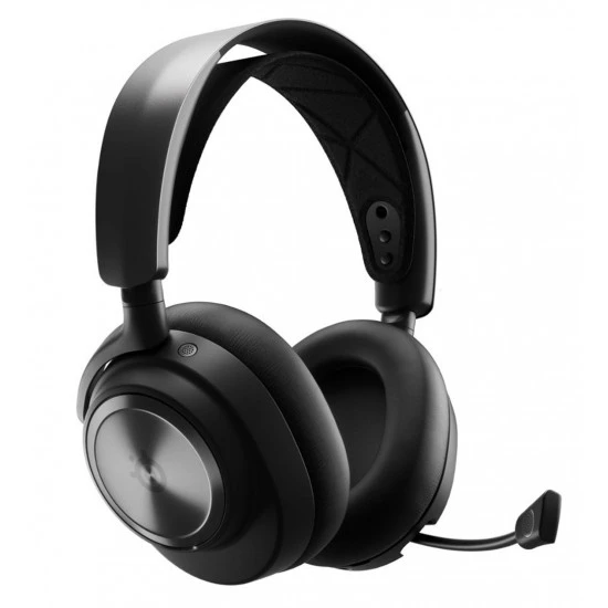 سماعة الألعاب اللاسلكية STEELSERIES ARCTIS NOVA PRO عالية الدقة مع خاصية إلغاء الضوضاء النشطة لأجهزة الكمبيوتر وبلاي ستيشن - باللون الأسود
