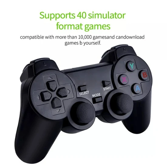 وحدة تحكم ألعاب الفيديو GAMESTICK M8 ولوحة تحكم لاسلكية 2.4 جيجاهرتز بدقة 4K مع 10000 لعبة مدمجة لـ PS1/ATARI/GB/FC/CPS