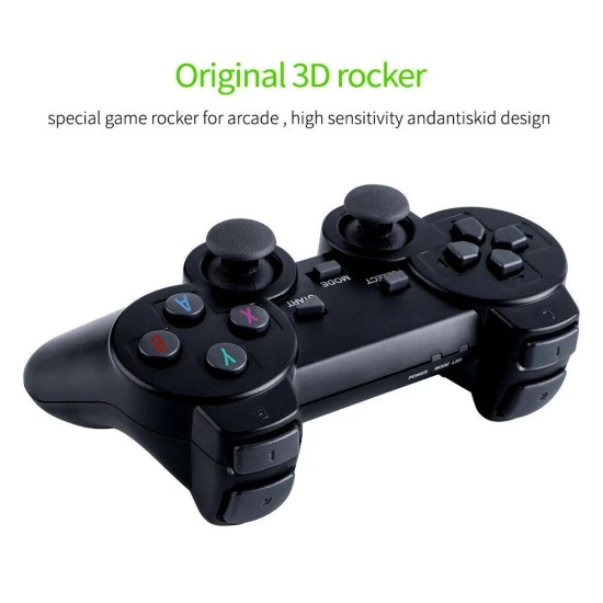 وحدة تحكم ألعاب الفيديو GAMESTICK M8 ولوحة تحكم لاسلكية 2.4 جيجاهرتز بدقة 4K مع 10000 لعبة مدمجة لـ PS1/ATARI/GB/FC/CPS