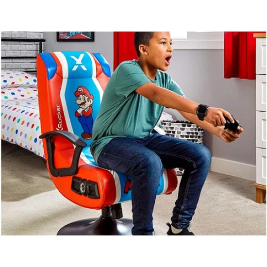 X ROCKER 2.1 AUDIO PEDESTAL GAMING CHAIR - OFFICIAL SUPER MARIO EDITION