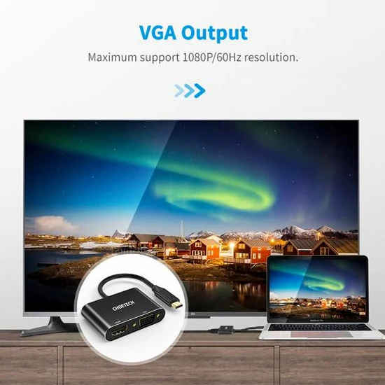 CHOETECH HUB M17 2 IN 1 USB-C ADAPTER ( USB-C TO HDMI + VGA ADAPTER )