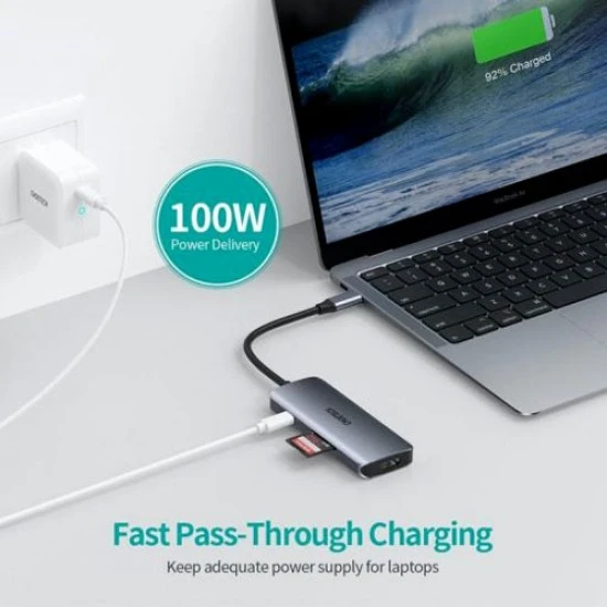 محول CHOETECH HUB M19 USB-C متعدد الوظائف 7 في 1