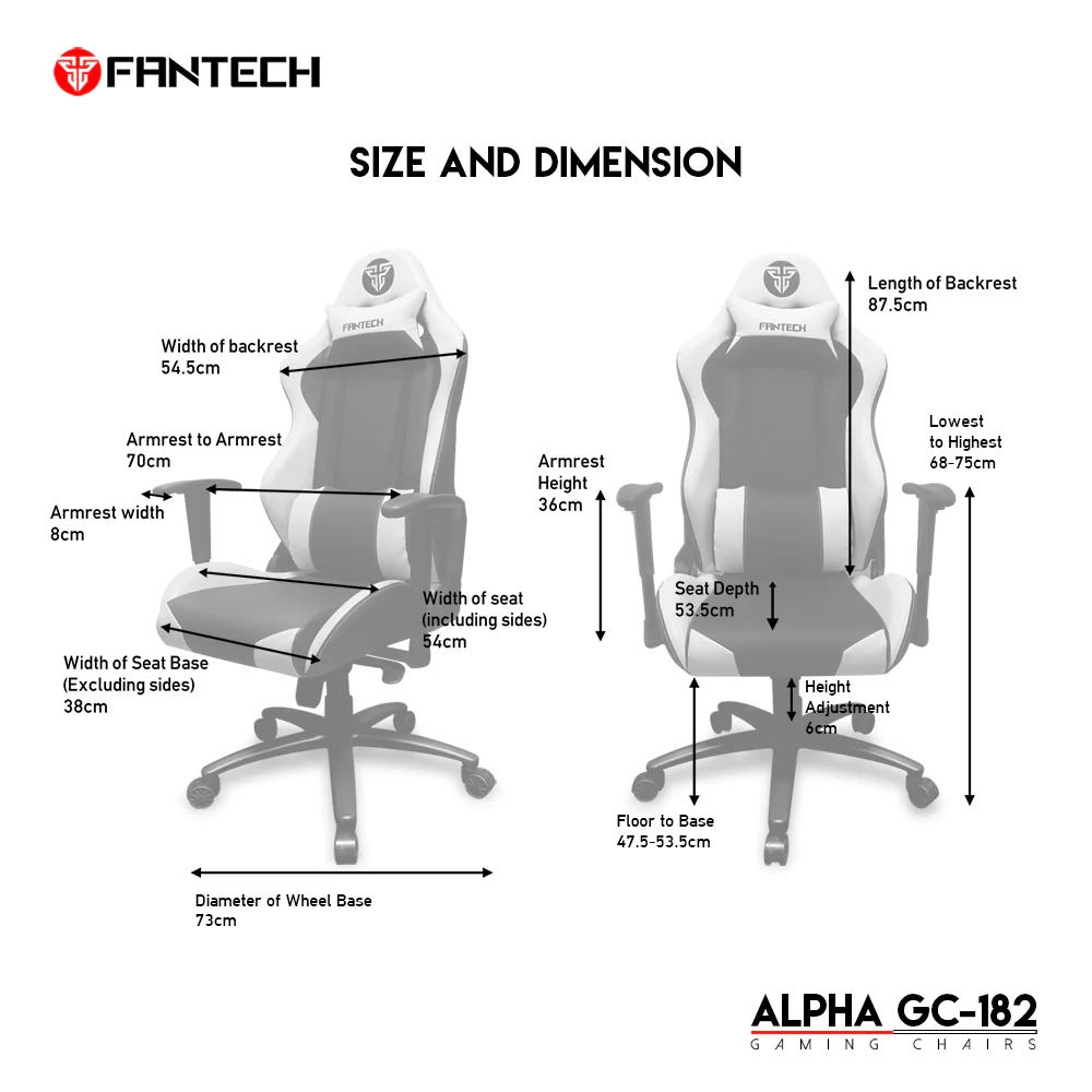 FANTECH ALPHA GC-182 GAMING CHAIR | White