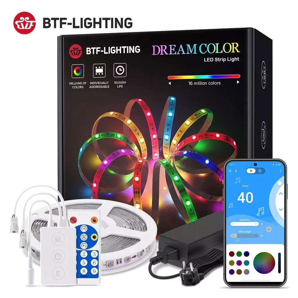 شريط إضاءة LED Dreamcolor من BTF-LIGHTING بتقنية البلوتوث