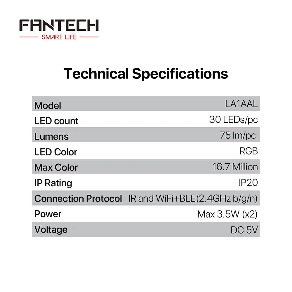 إضاءة محيطية Fantech LA1AAL مع تحكم LED ذكي