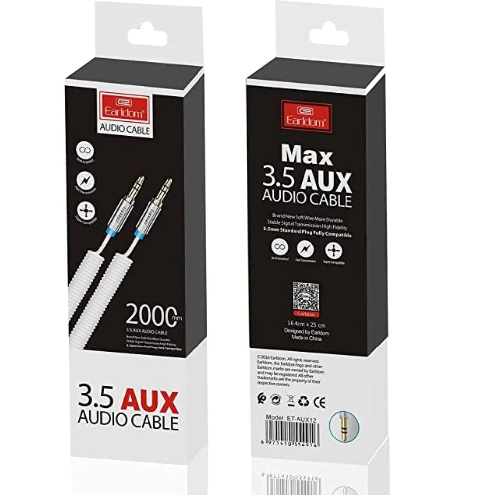 كابل AUX ستيريو من إيرلدوم ET-AUX12 – أبيض