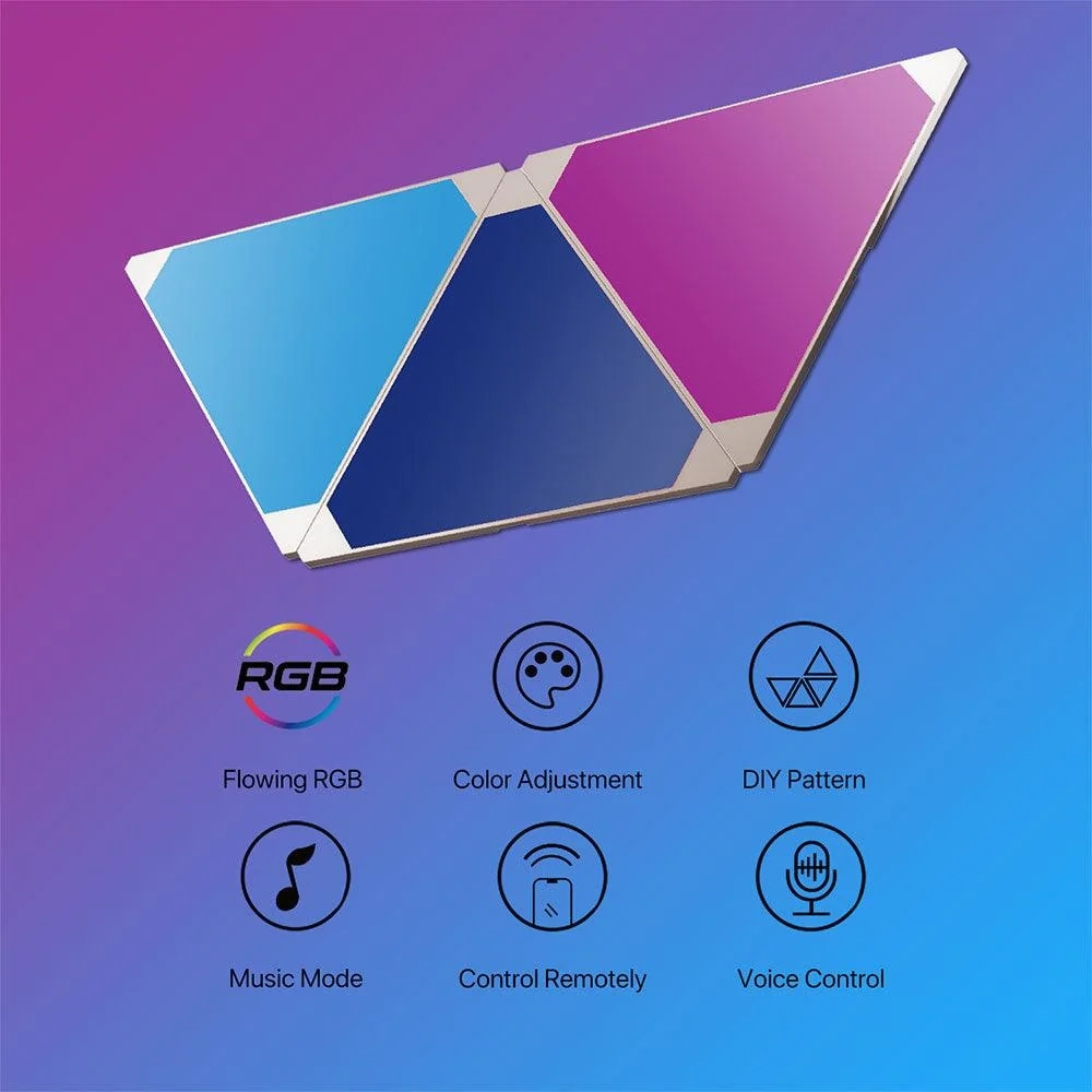مجموعة لوحات إضاءة مثلثية ذكية RGB من Fantech SLP0103 + LA1ALP مكونة من 6 قطع