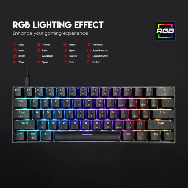 لوحة مفاتيح ميكانيكية FANTECH MAXFIT61 MK857 RGB SPACE EDITION