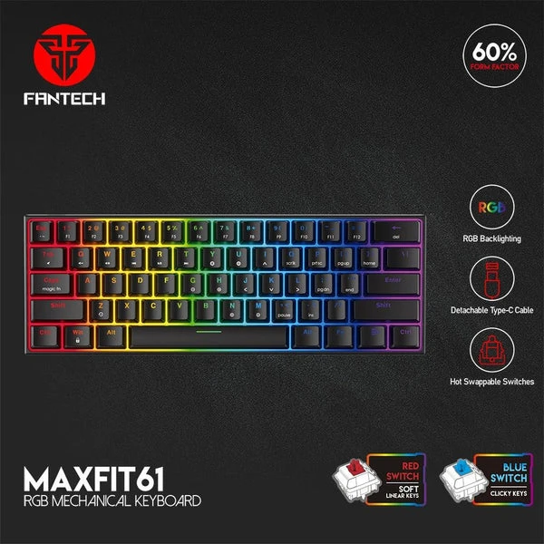 لوحة مفاتيح ميكانيكية FANTECH MAXFIT61 MK857 RGB SPACE EDITION