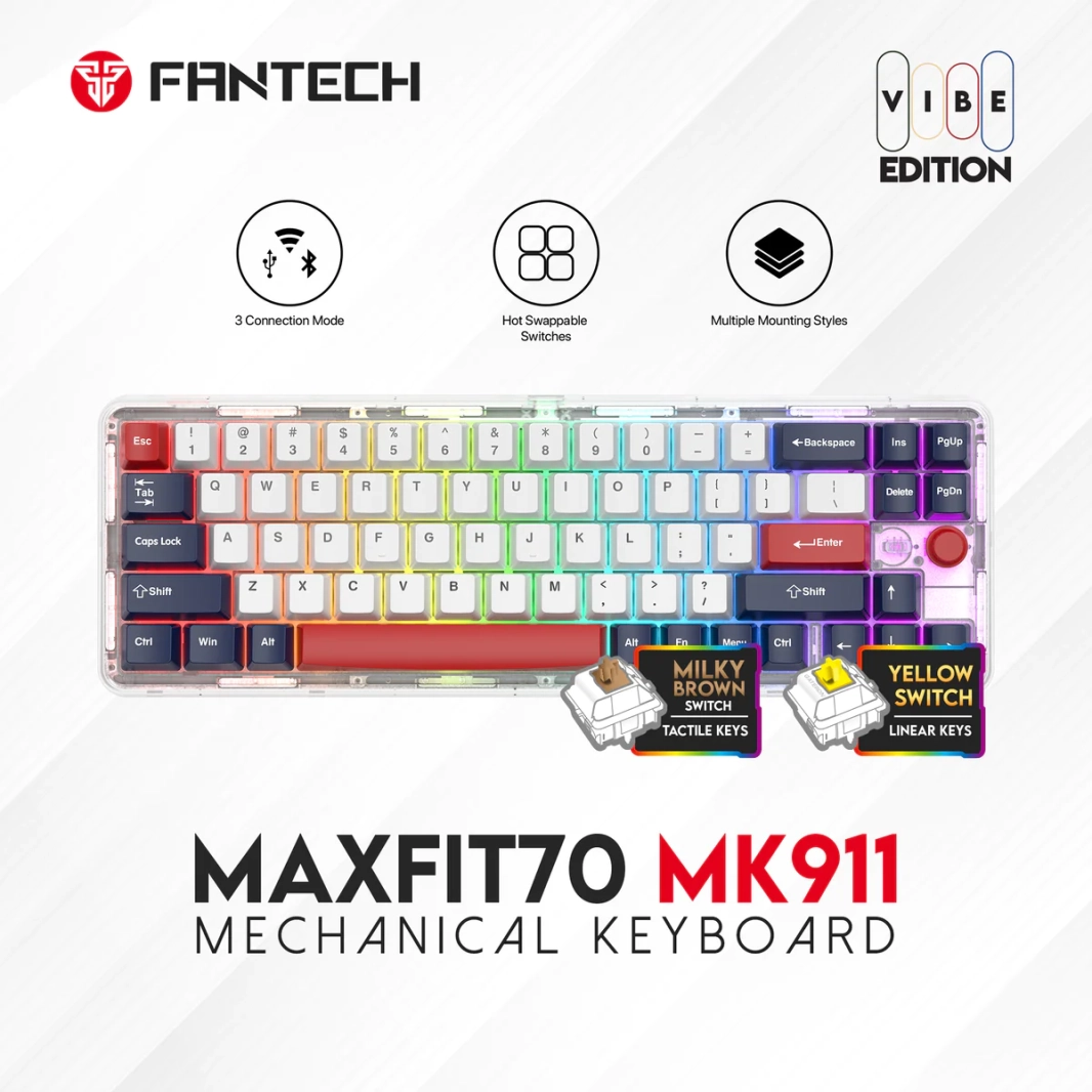 لوحة مفاتيح الألعاب الميكانيكية Fantech Maxfit70 MK911 Vibe Edition LONDON TOUR