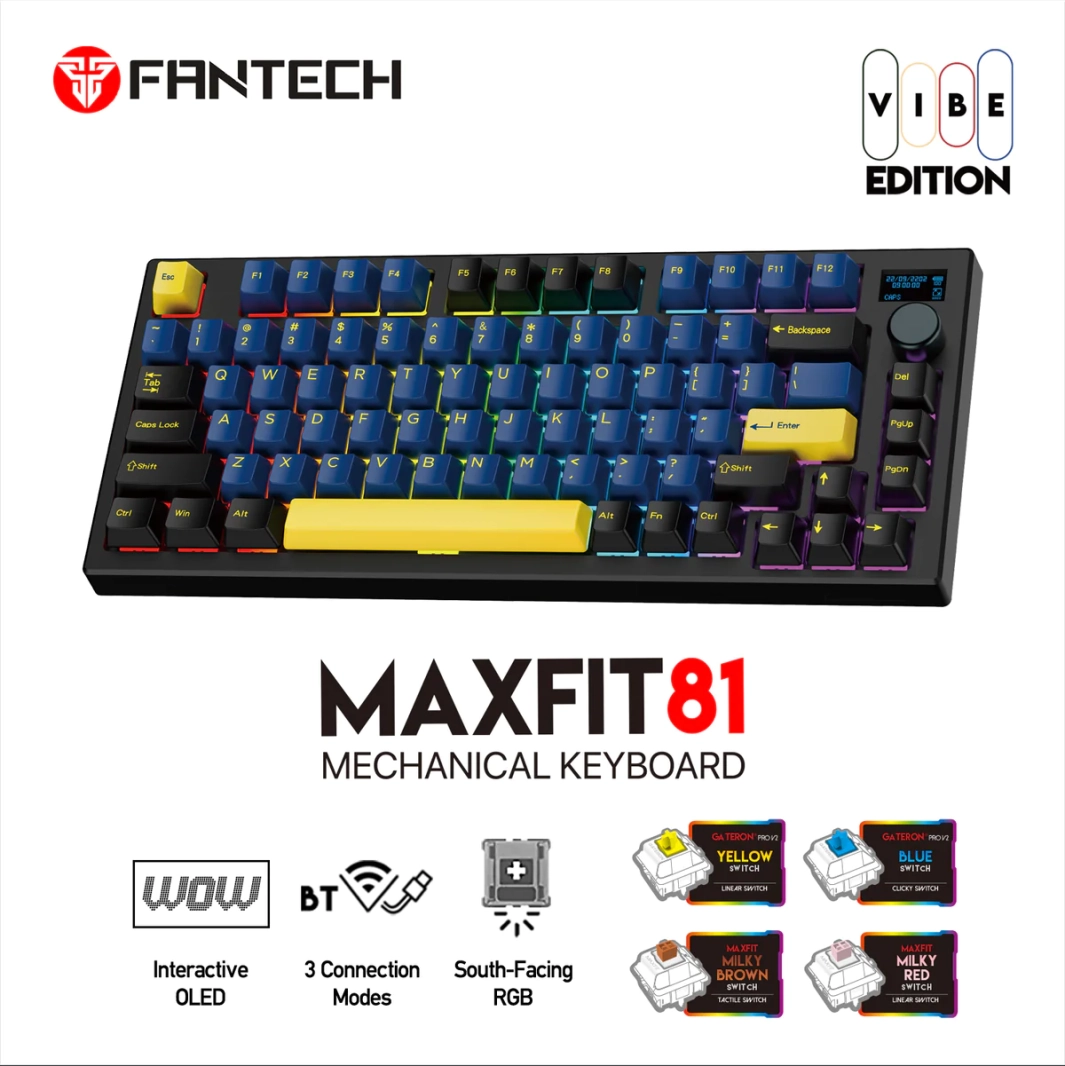 لوحة مفاتيح ميكانيكية Fantech Maxfit81 MK910 VIBE Grand Cobalt Edition