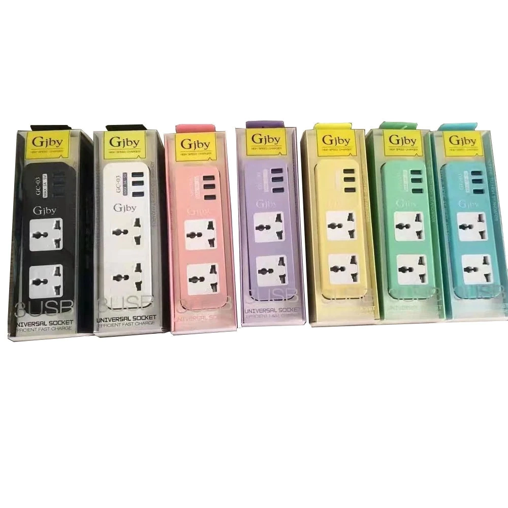 GJBY GC-03 Universal Smart Socket Power Strip With 3 USB Ports
