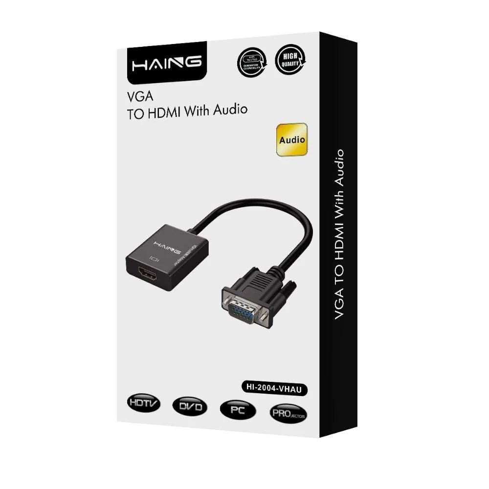 الحصول على جودة عالية من VGA إلى HDMI مع الصوت