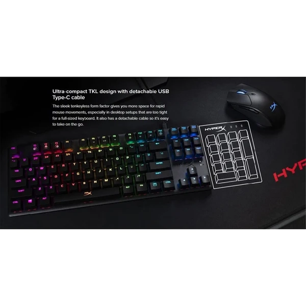 HyperX Alloy Origins Core – لوحة مفاتيح ميكانيكية بدون لوحة مفاتيح رقمية