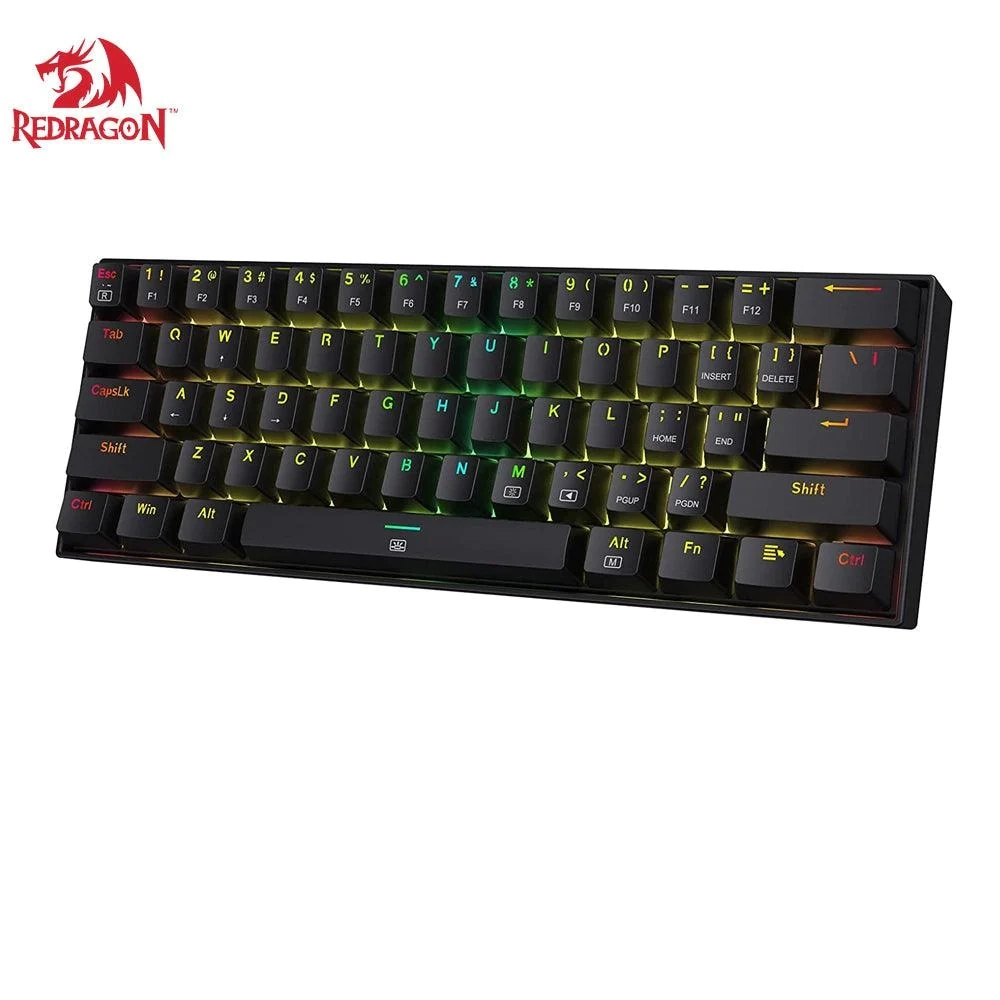 لوحة مفاتيح الألعاب Redragon K630 Dragonborn 60% RGB باللون الأحمر