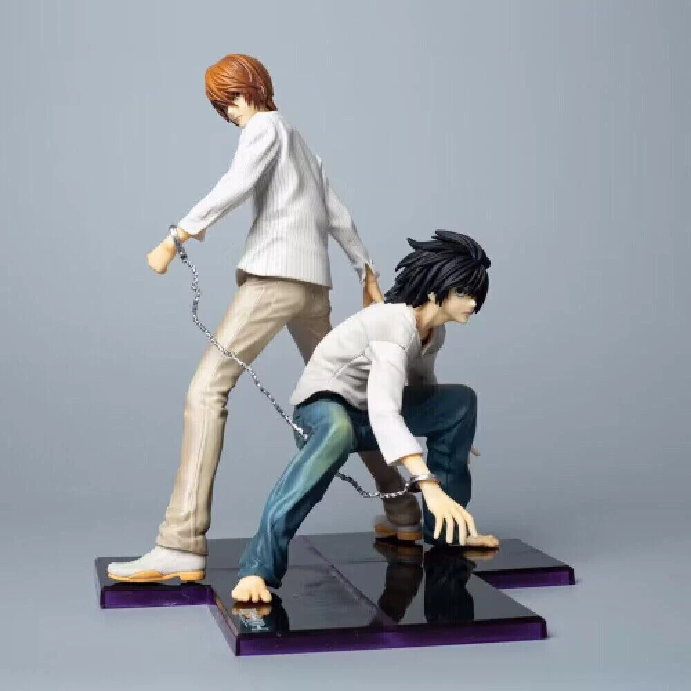 مجسم شخصية أنمي Death Note الجديدة مقاس 8.6 بوصة من مادة PVC من Yagami Light L هدية بدون صندوق