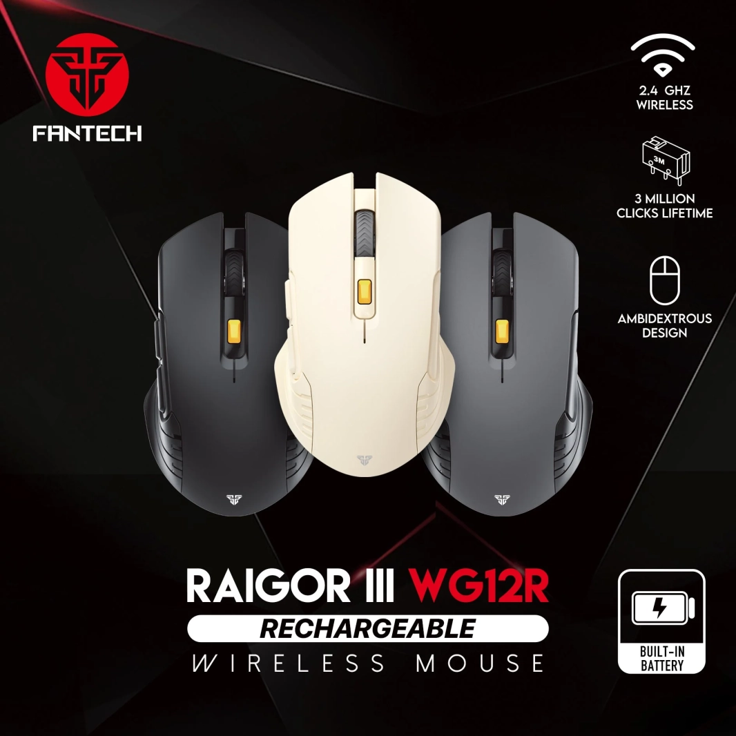 ماوس الألعاب اللاسلكي القابل لإعادة الشحن Fantech RAIGOR Gen III WG12R