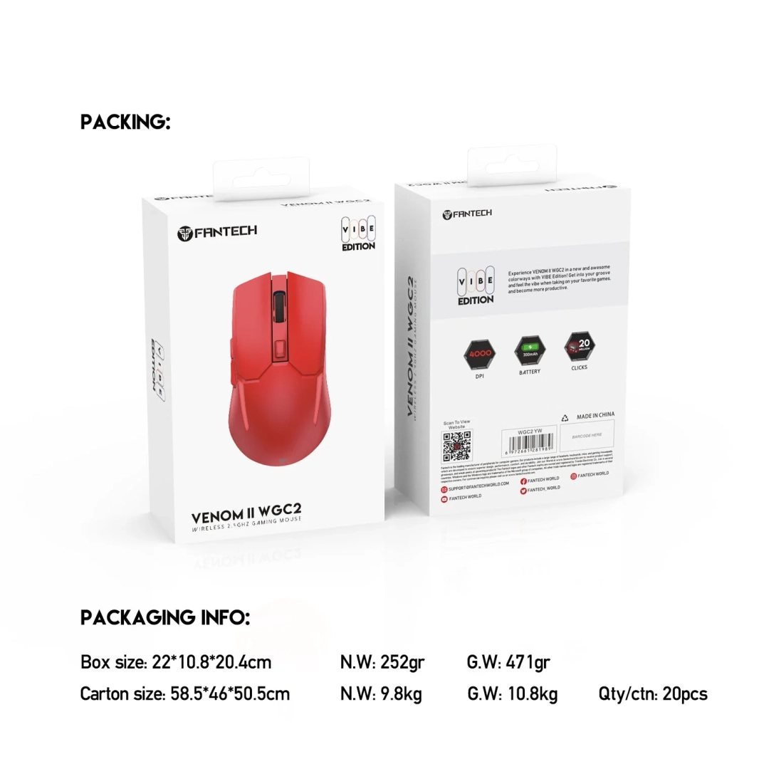 Fantech VENOM II WGC2 VIBE EDITION Red