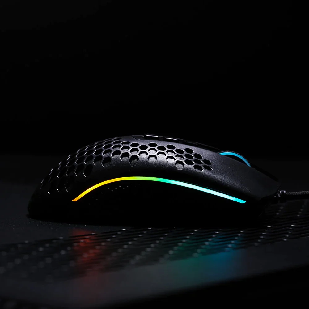 ماوس الألعاب Redragon M808 Storm خفيف الوزن RGB، 85 جرامًا، هيكل قرص العسل فائق الخفة