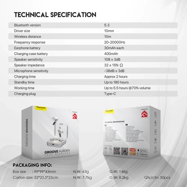 سماعات Fantech SMART TWS TX3 GROOVE AURORA RGB