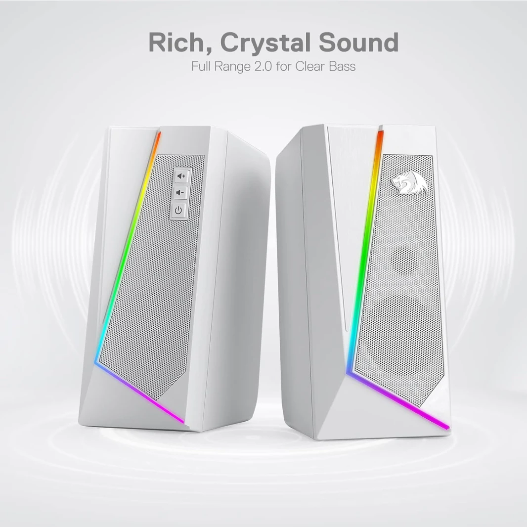 مكبرات صوت سطح المكتب Redragon GS520 RGB باللون الأبيض