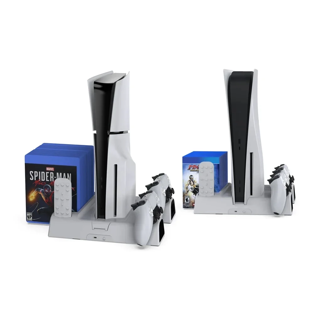 DOBE For PS5 slim host multifunctional heat dissipation base For P5 game controller charging and disc storage