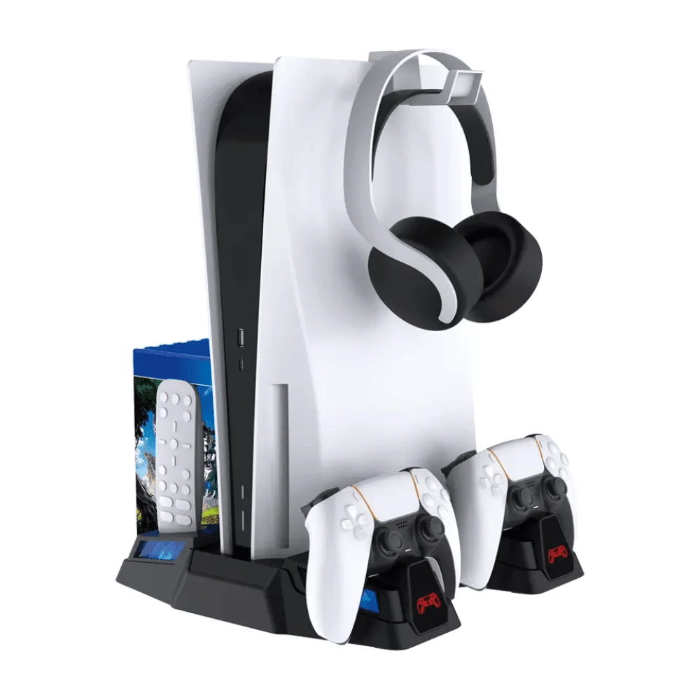 حامل شحن مزدوج لوحدة التحكم في التبريد PS5 من Dobe Tp5-1525B