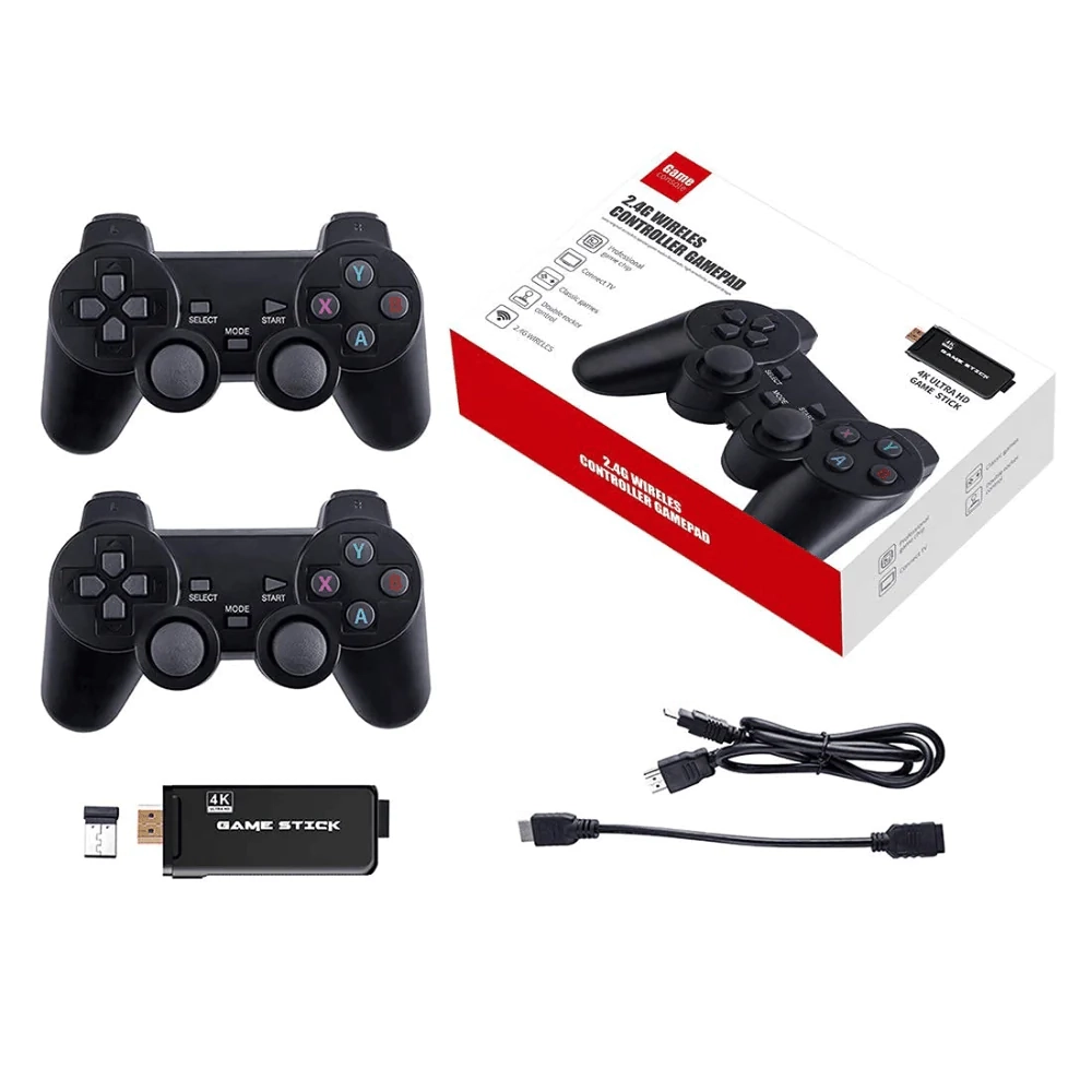 وحدة تحكم ألعاب لاسلكية 10000 لعبة في 1 بدقة 4K Ultra HD Game Stick