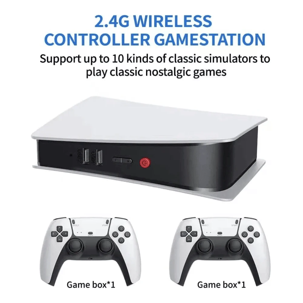 وحدة تحكم ألعاب لاسلكية M5 2.4G بنمط PS5 مع إخراج 4K HD لألعاب الفيديو الكلاسيكية القديمة