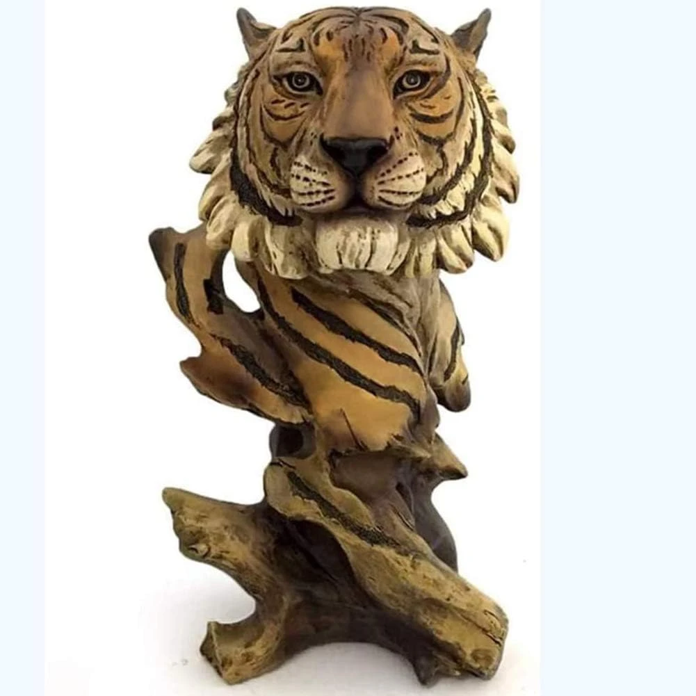 Resin Tiger Head Sculpture Decoration Living Room