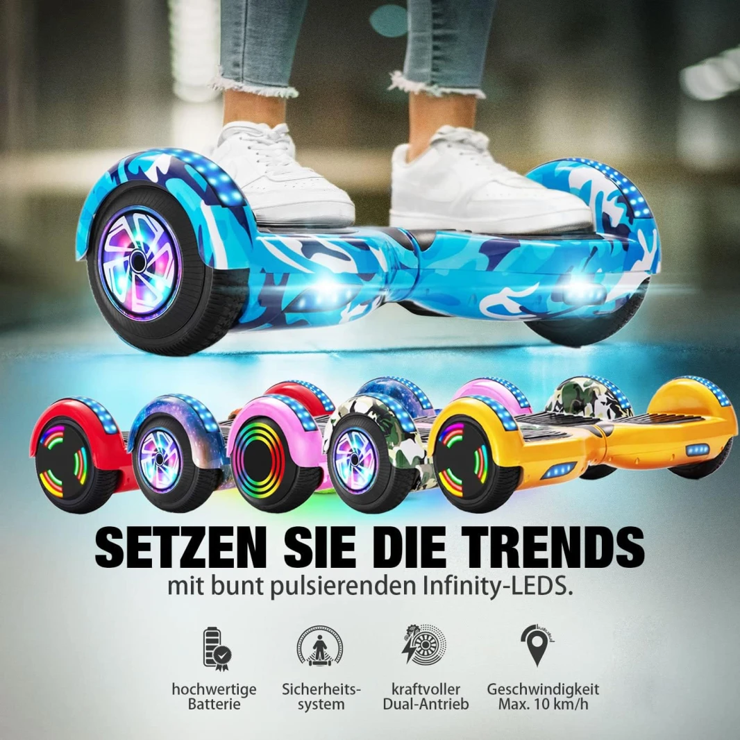 hoverboard electric scooter led light 10 inch