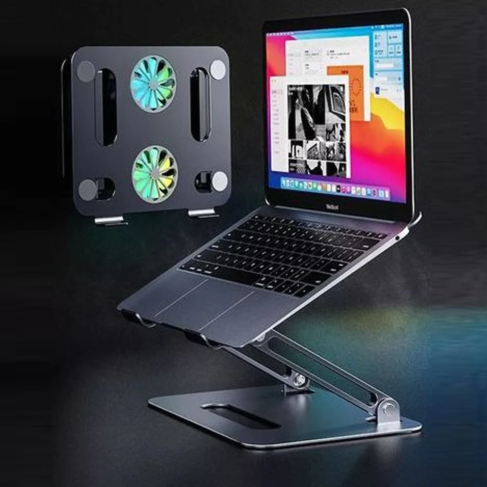 Laptop Stand Portable Foldable Computer Stand With USB Two Cooling Fans