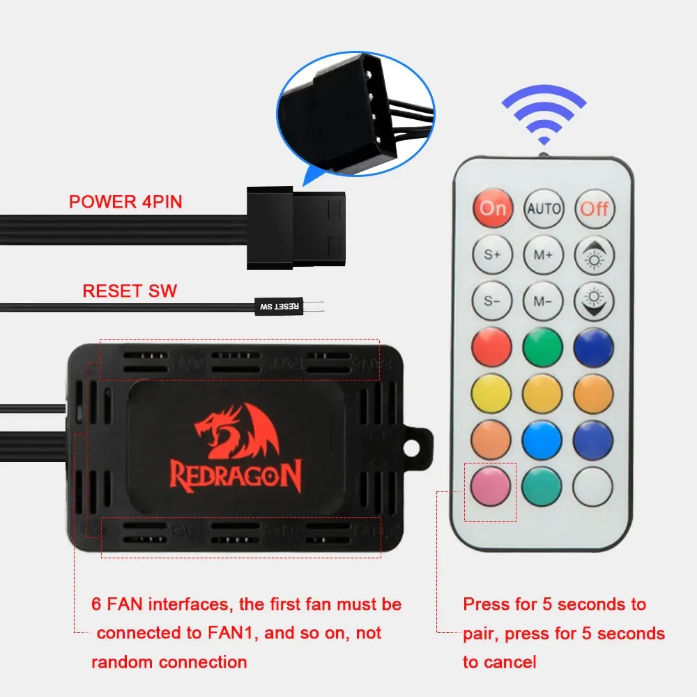 مروحة تبريد الكمبيوتر Redragon GC-F009
