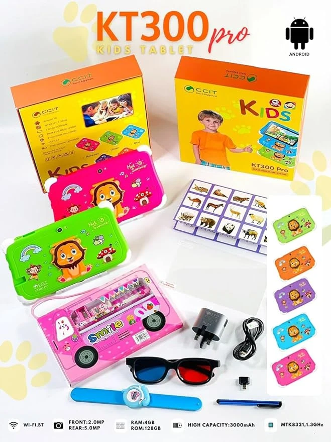 Children’s tablet KT-300 Pro Android, 4/128 GB, HD IPS Screen