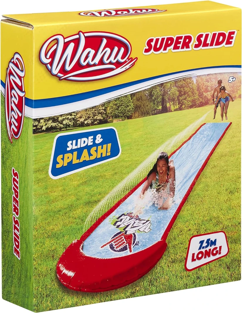 WAHU Super Slide (7.5 متر)، يتصل بخرطوم حديقة قياسي للاستمتاع بالانزلاق الفائق، لعبة مائية خارجية للحديقة للأطفال من سن 5 سنوات فما فوق