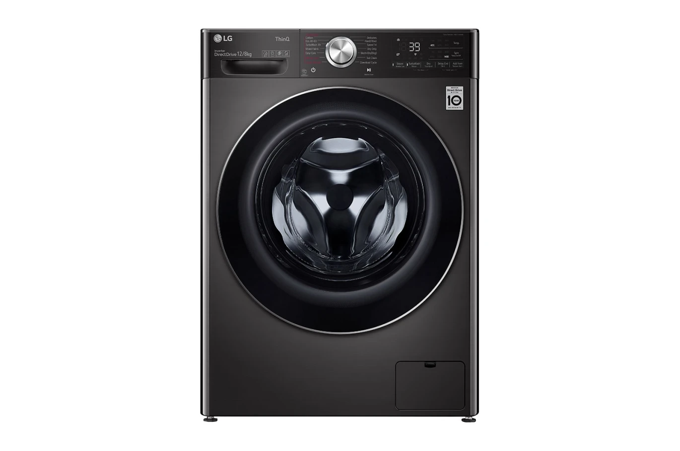 Front Load Washer & Dryer ,12/8KG , AI DD™, TurboWash™360˚, Black Steel Color