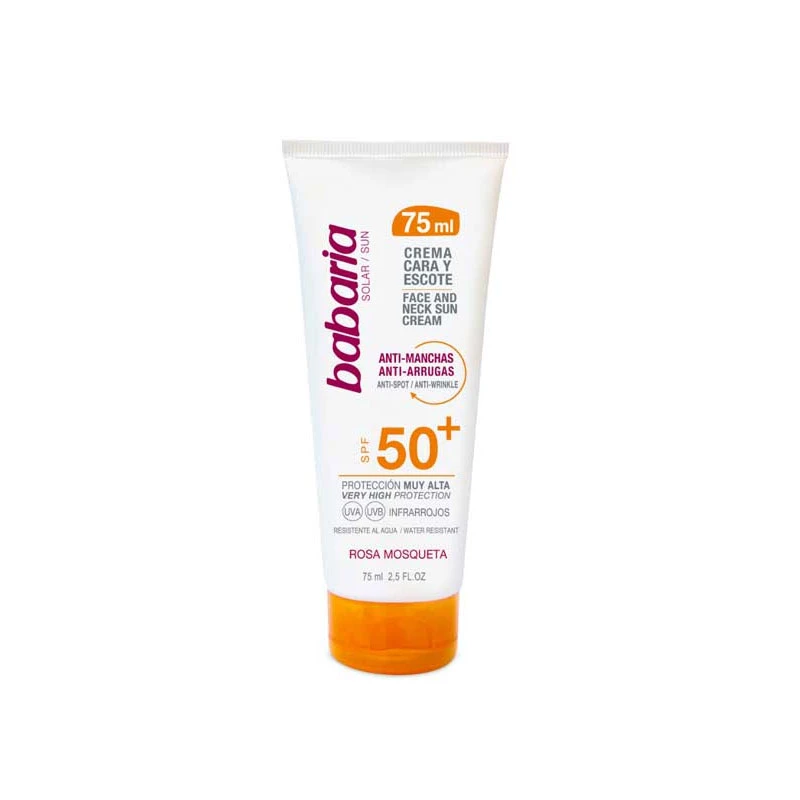 BABARIA ROSEHIP OIL FACIAL SUN CREAM SPF 50+ ANTI-SPOT- ANTI-WRIKLE